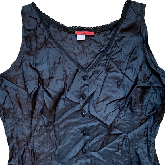 Vintage Tape Measure Silk Tank Top Sz 4 - Picture 2 of 9